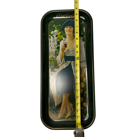 Vintage Coca-Cola Tin Tray 1921 Autumn Girl Coke Advertising Rereleased 1973 - Picture 9 of 10